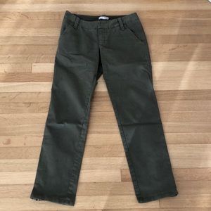 JOIE Army Green Pants with zipper detail on ankle size 27 NWOT